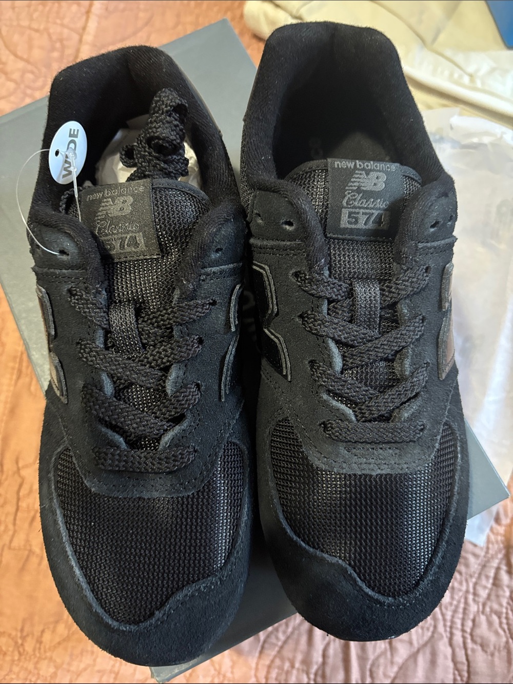 Kids All Black New Balance 574